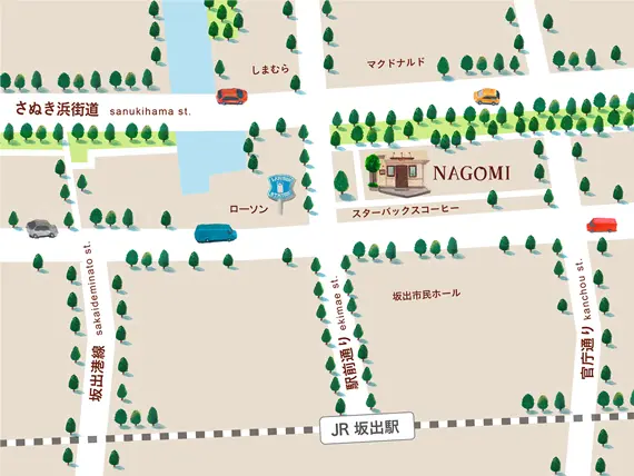 hair salon NAGOMI 香川 坂出店のアクセスマップ